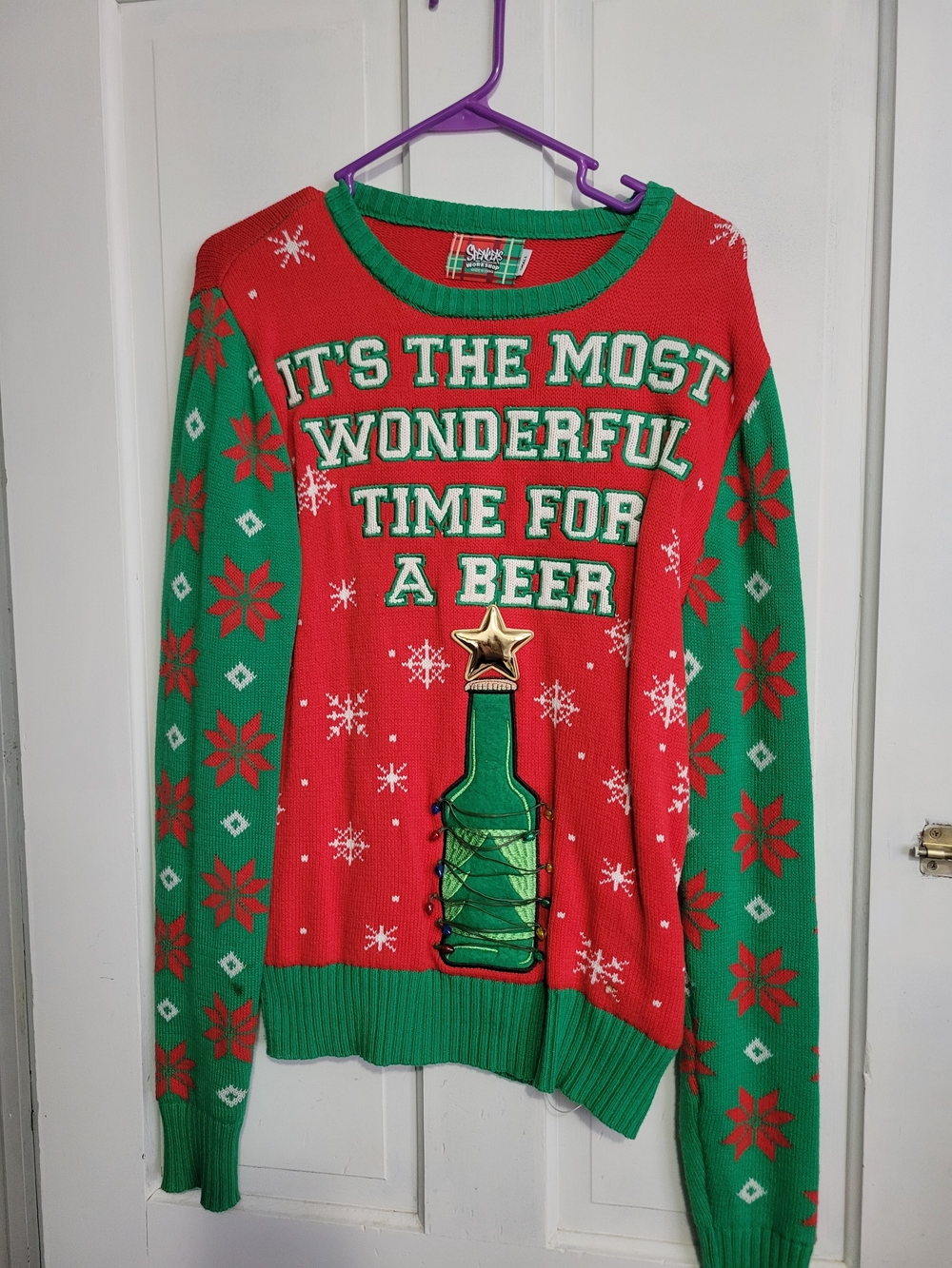 Spencer's Red & Green Holiday Beer Crewneck Sweater